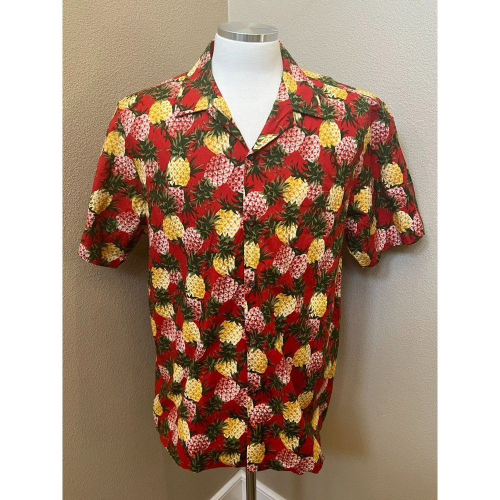 RJC LTD. Made in Hawaii Pineapple Button-up Shirt, Size XL Vintage